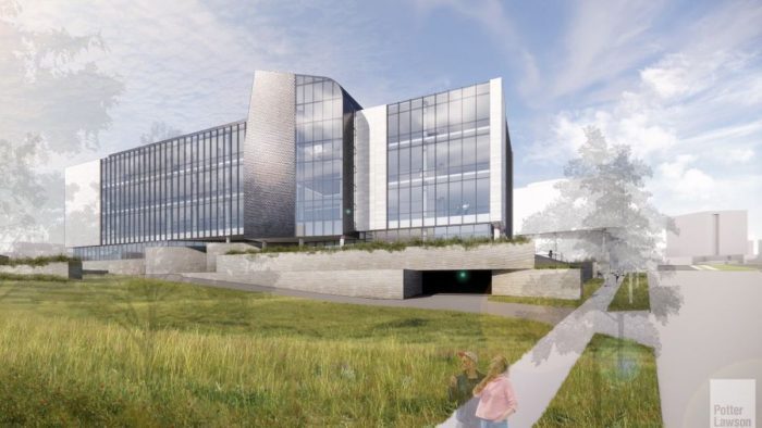 来自 Exact Sciences 的艺术家渲染的新项目耗资 3.5 亿美元，预计将在该地区创造 1,300 个新工作岗位。 (WEDC)