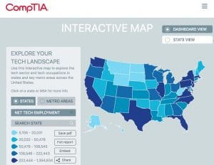 CompTIA interactive map