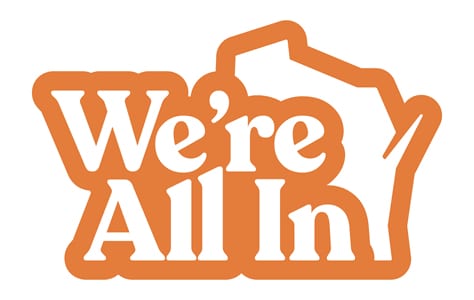 We're All In logo