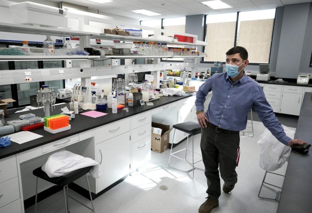 Jeff Sindelar shows off UW-Madison's new Meat Science and Animal Biologics Discovery building, a $50 million teaching, research, and outreach facility to support the state's meat industry.  STEVE APPS, STATE JOURNAL