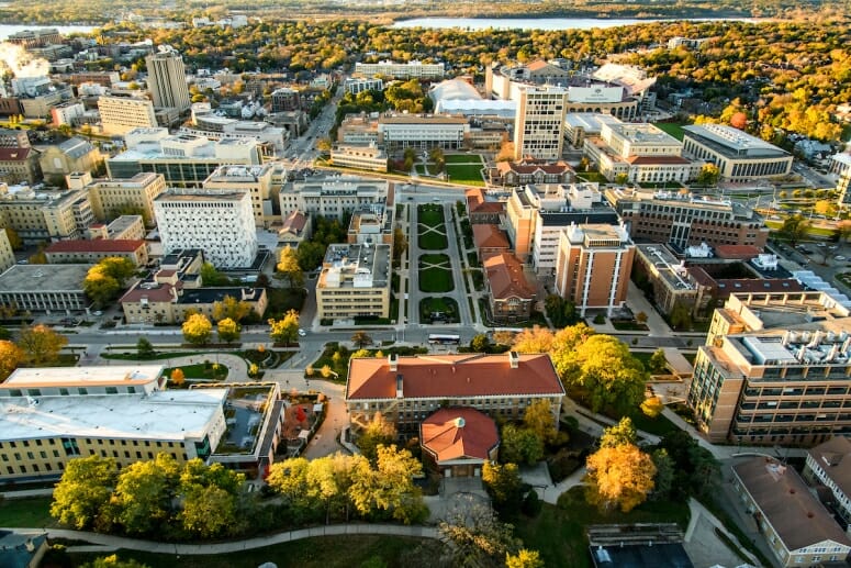 UW Madison aerial view
