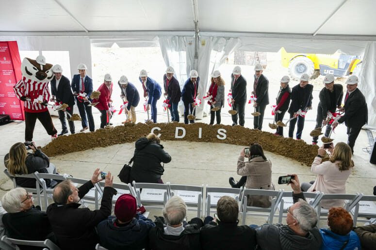 Dignitaries break ground on the new CDIS building on Tuesday, April 25. PHOTO BY ANDY MANIS